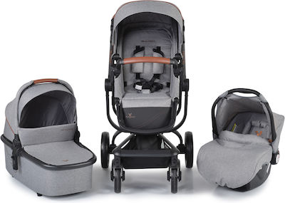 Cangaroo Ellada 3 in 1 Verstellbar 3 in 1 Baby Kinderwagen Geeignet für Neugeborene Gray 15kg