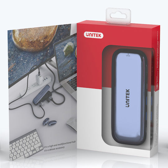 Unitek USB-C Docking Station με HDMI 4K PD Γκρι (D1046A)