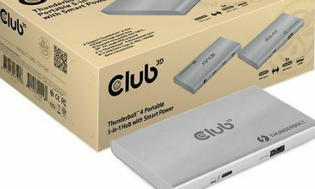 Club3D Thunderbolt 4 Docking Station with 4K PD and Support for 3 Monitors Silver (CSV-1580)