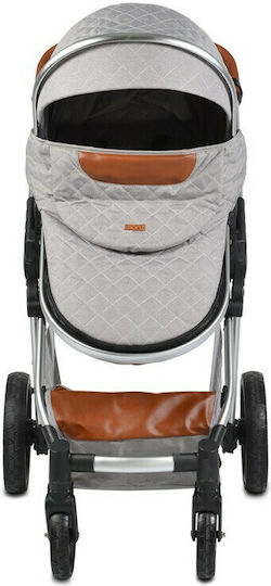 Cangaroo Alma Adjustable 3 in 1 Baby Stroller Suitable for Newborn Light Grey 7.5kg