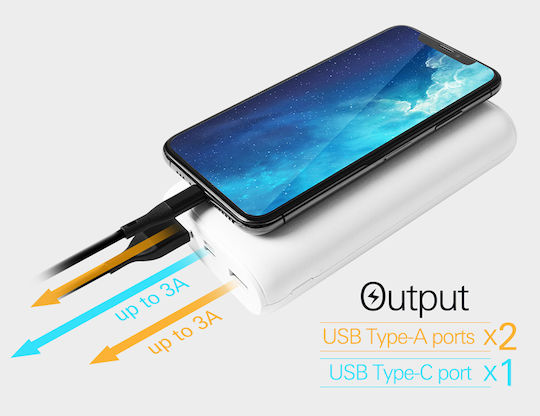 Silicon Power QS15 Power Bank 20000mAh 18W with 2 USB-A Ports and USB-C Port Power Delivery / Quick Charge 3.0 White