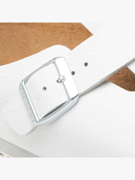 Birkenstock Boston SL Leather Anatomic Clogs White