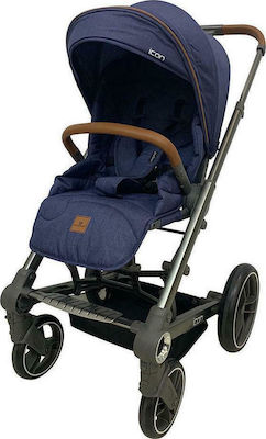 Cangaroo Icon Verstellbar 2 in 1 Baby Kinderwagen Geeignet für Neugeborene Jeans 107343