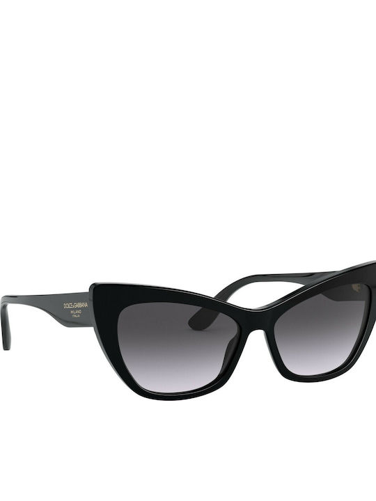 Dolce & Gabbana Women's Sunglasses with Black Plastic Frame and Black Gradient Lens DG4370 501/8G