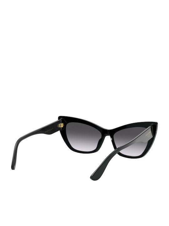 Dolce & Gabbana Women's Sunglasses with Black Plastic Frame and Black Gradient Lens DG4370 501/8G