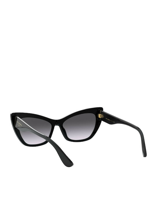 Dolce & Gabbana Women's Sunglasses with Black Plastic Frame and Black Gradient Lens DG4370 501/8G