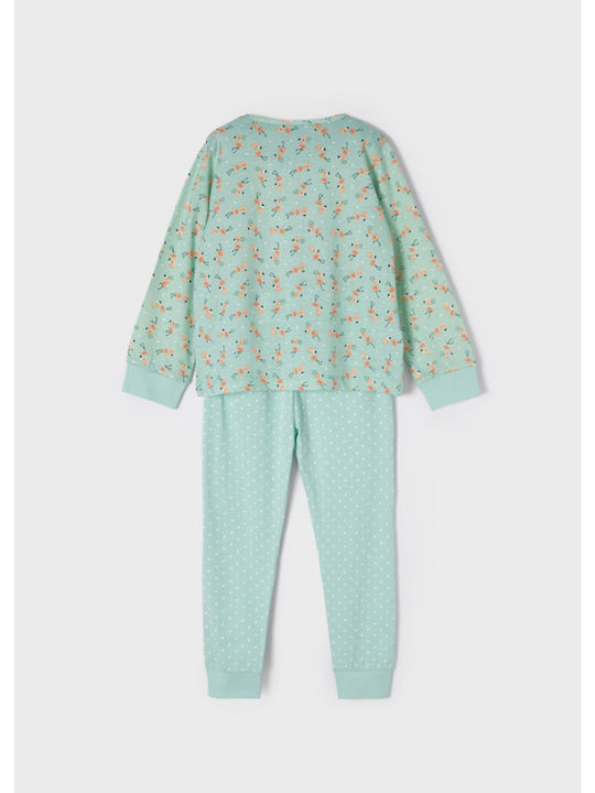 Mayoral Set Top & Bottom Kids Winter Cotton Pyjamas Turquoise