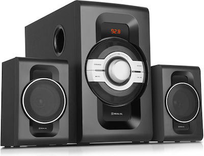 Real-El M-590 Ηχεία Υπολογιστή 2.1 με Bluetooth και Ισχύ 60W σε Μαύρο Χρώμα