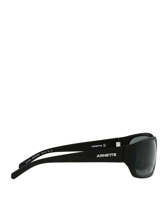 Arnette Uka-Uka Male Sunglasses with Black Horn-Rimmed Frame and Grey Lens AN4290 275881