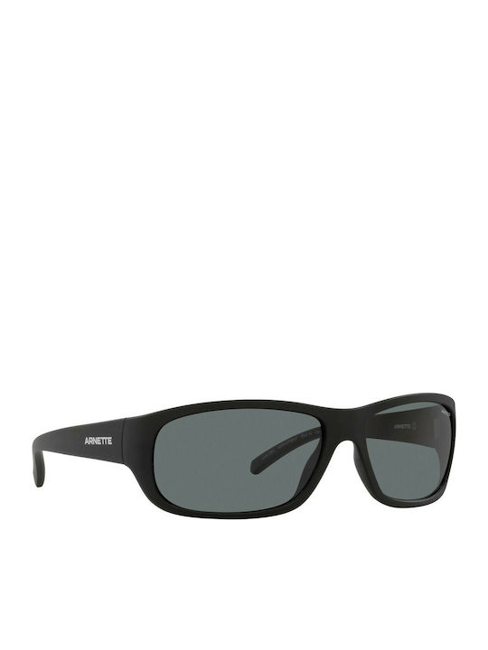 Arnette Uka-Uka Male Sunglasses with Black Horn-Rimmed Frame and Grey Lens AN4290 275881