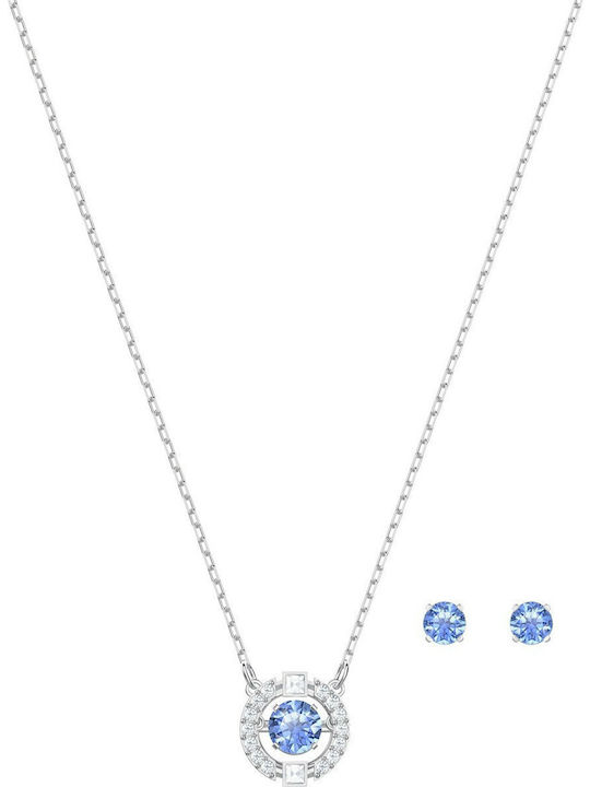 Swarovski Sparkling Dance Round Set with Necklace & Earrings with Stones