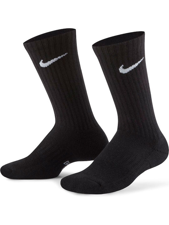 Nike Athletic Kids' Long Socks Dri-Fit Performance Cushioned Crew Black 3 Pairs