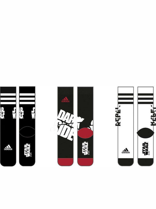 Adidas Αθλητικές Παιδικές Κάλτσες Μακριές για Αγόρι Μαύρες 3 Ζευγάρια