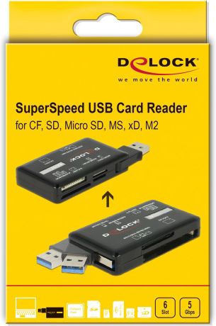 DeLock Card Reader USB 3.2 για SD/microSD/xD