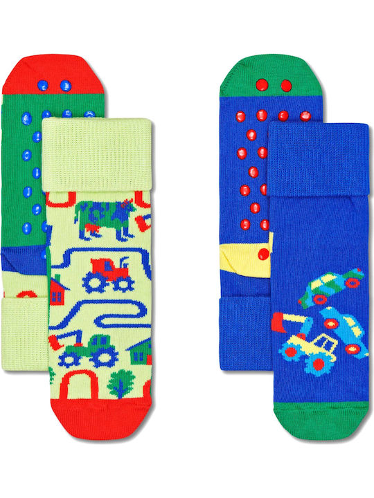 Happy Socks Boys 2 Pack Knee-High Socks Multicolour