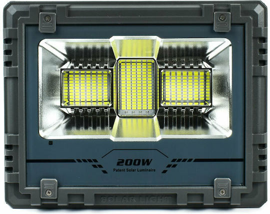 Factory MJ-AW200 Στεγανός Ηλιακός Προβολέας LED 200W Ψυχρό Λευκό 6500K με Τηλεχειριστήριο IP67