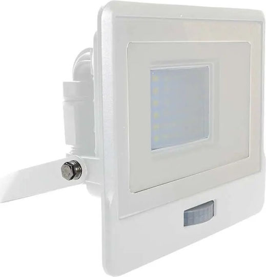 V-TAC Waterproof LED Floodlight 30W Natural White 4000K with Motion Sensor IP65