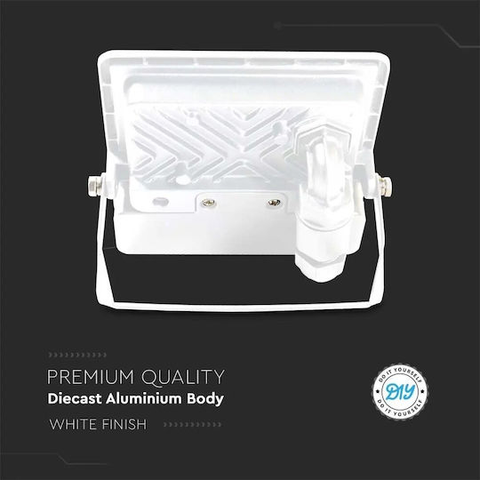 V-TAC Wasserdicht LED Flutlicht 30W Kaltweiß 6500K mit Bewegungssensor IP65