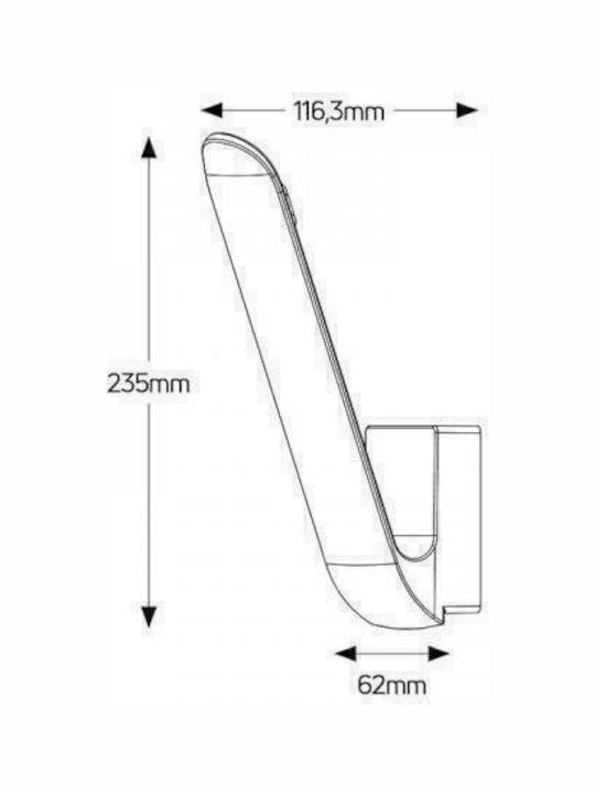 Geyer Wall-Mounted Outdoor Ceiling Light LED IP54 6W with Warm White Light 62εκ.