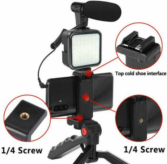 Factory Live Streaming Set AY-49 Selfie Stick Cell Phone Tripod Bluetooth With Black Lighting