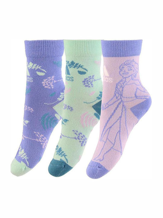 Adidas Παιδικές Κάλτσες Μακριές για Κορίτσι Γαλάζιες 3 Ζευγάρια