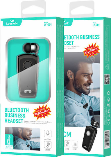 Leewello LY-001 In-ear Bluetooth Handsfree Ακουστικό Πέτου Μαύρο
