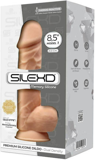 SilexD Model 4 Glass Dildo with Balls and Suction Cup Flesh 21.5cm