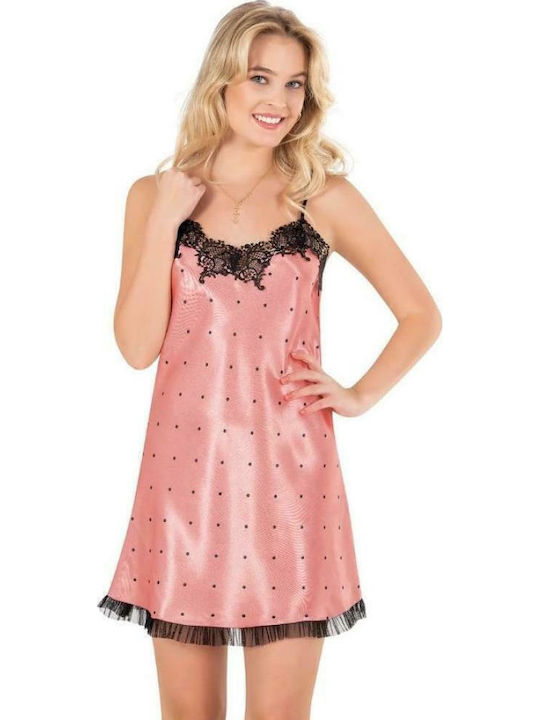 Moongirl Sommer Satin,σατεν Damen Nachthemd Rosa