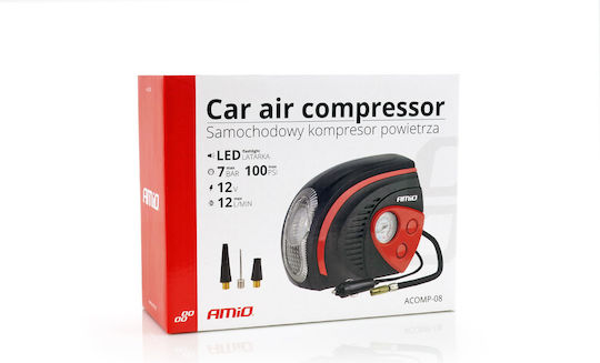AMiO Car Tire Pump 100PSI with Cable 12V