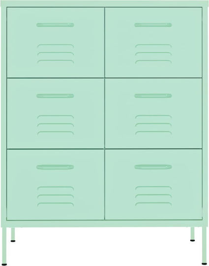 Metallische Büroaufbewahrungsschublade Mint 80x35x101,5cm