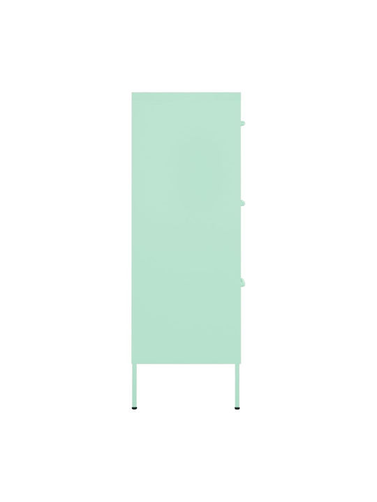 Office Storage Metal Drawer Bay Leaf Mint L80xW35xH101.5cm