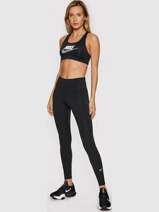 Swoosh Women's Athletic Sports Bra Black