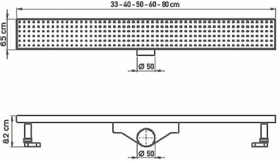 Bathroom Shower Rail 80cm INOX DOLU