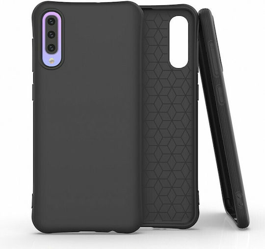 Hurtel Soft Umschlag Rückseite Silikon Schwarz (Galaxy A50)