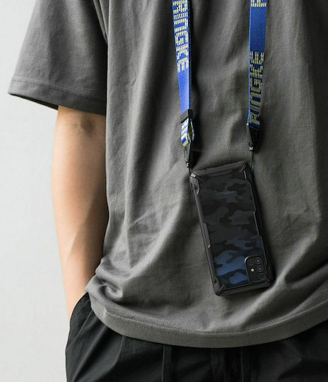 Ringke Fusion X Back Cover Plastic 2mm with Strap Black (Galaxy M51)