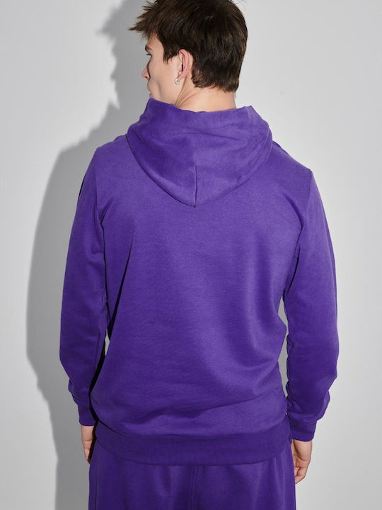 P/Coc P- Men's Sweatshirt with Hood and Pockets Purple