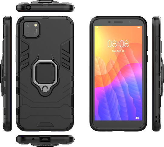 Hurtel Ring Armor Задна корица Пластмаса Черен (Huawei Y5p)