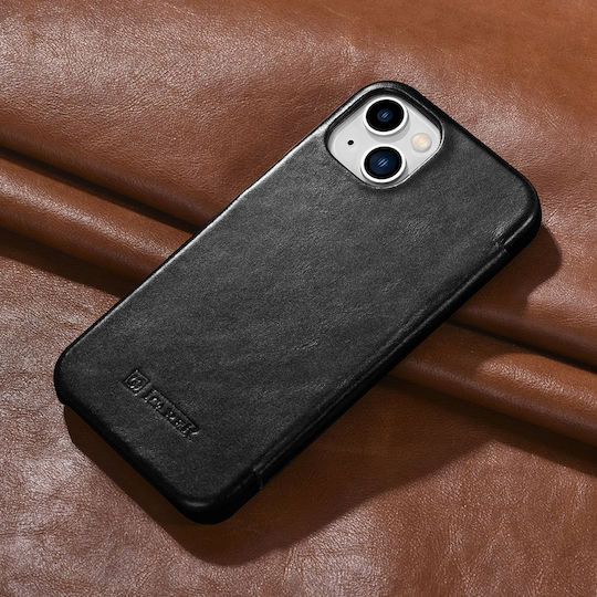 iCarer Curved Edge Vintage Book Δερμάτινο Μαύρο (iPhone 13 mini)
