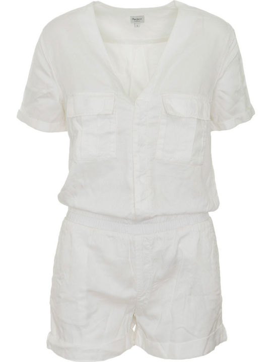Sailor Women's Short Sleeve One-piece Shorts White