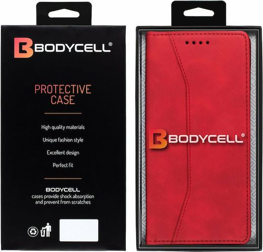 Bodycell PU Leather Wallet Synthetic Leather Red (Realme 8 5G)