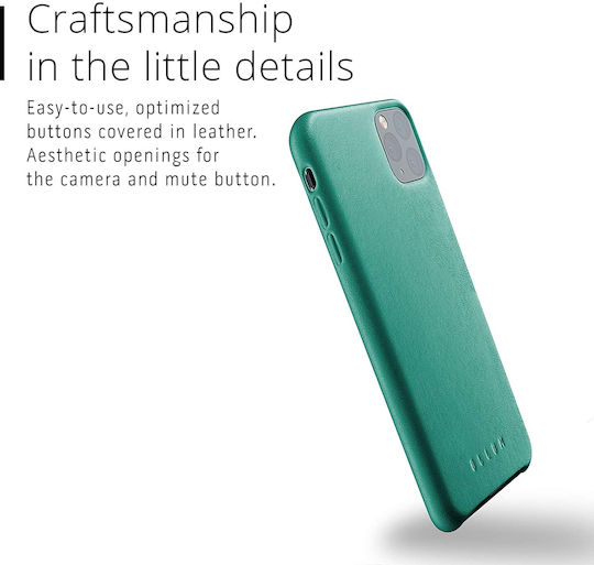 Mujjo Back Cover Δερμάτινο 1mm Πράσινο (iPhone 11 Pro Max)