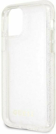 Guess Glitter Back Cover Πλαστικό Ασημί (iPhone 11 Pro)