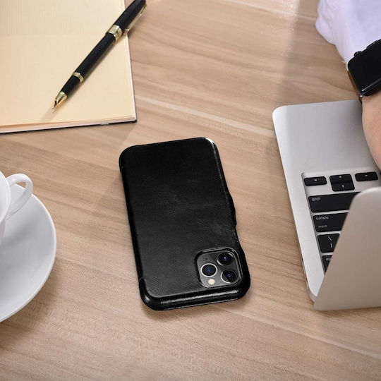 iCarer Vintage Folio Book Δερμάτινο Μαύρο (iPhone 11 Pro Max)