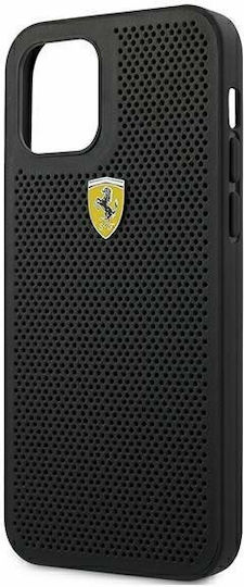 Ferrari Perforated Back Cover Πλαστικό Μαύρο (iPhone 12 / 12 Pro)
