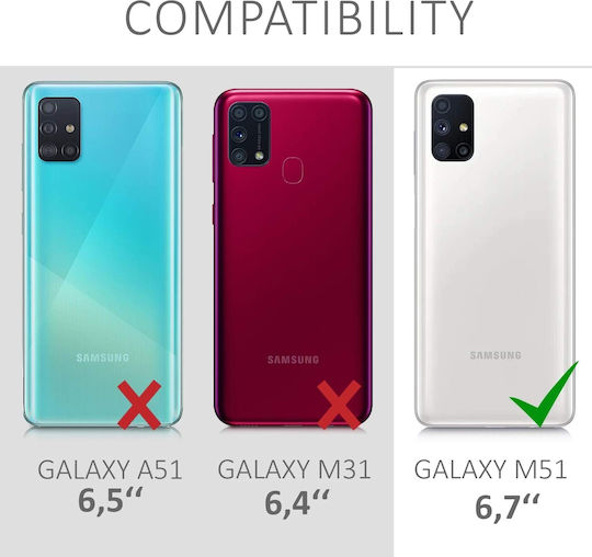 KWmobile Umschlag Rückseite Silikon Hellblau (Galaxy M51)