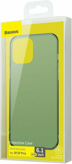Baseus Frosted Glass Задна корица Пластмаса Каки (iPhone 12 / 12 Pro)