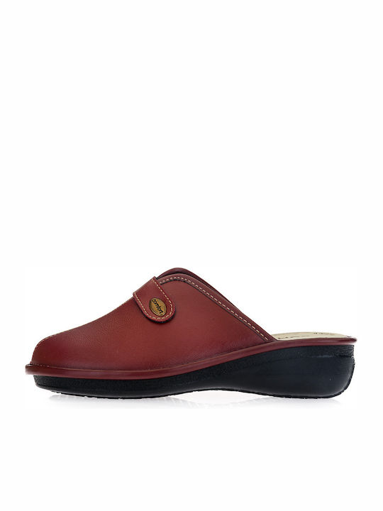 100 Anatomische Leder Damen Hausschuhe Rote