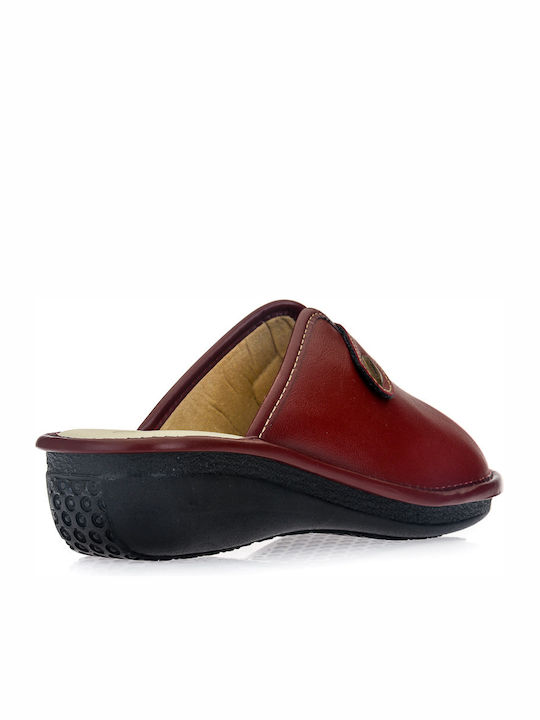 100 Anatomische Leder Damen Hausschuhe Rote