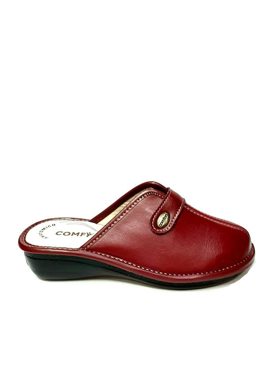 100 Anatomische Leder Damen Hausschuhe Rote