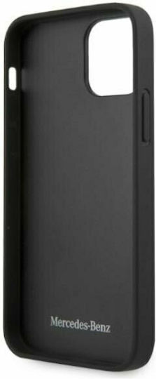 Mercedes-Benz Hardcase Leather Perforated Umschlag Rückseite Leder Schwarz (iPhone 12 Pro Max)